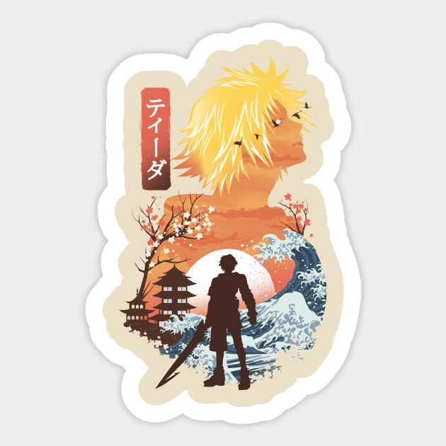 Ukiyo e Tidus Sticker by DANDINGEROZZ